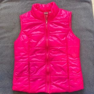 Jenni be Jennifer Moore Hot Pink Vest with mint green lining. Jr. Size Medium